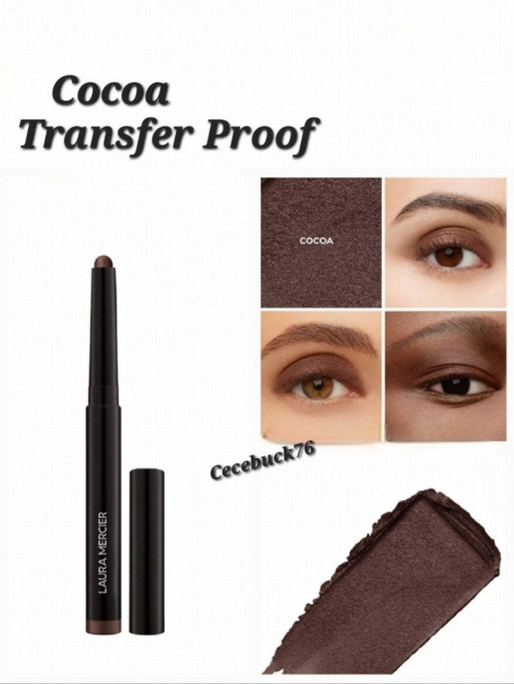 🌺Laura Mercier Cocoa Caviar Stick Cream Eyeshadow Transfer Proof